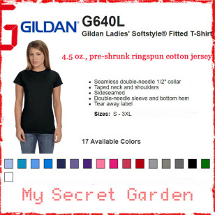 Gildan Ladies' Softstyle G640L 4.5 oz. Fitted Jersey Women T Shirt (Slim Fit -Special Order)